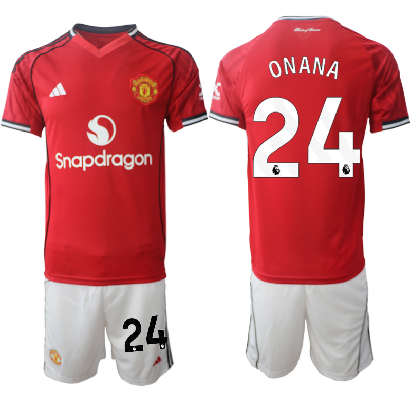 Men 2025-2026 Club Manchester United home Red #24 Soccer Jersey